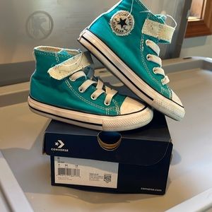 High top teal toddler converse